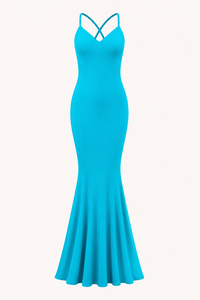 Langes Damenkleid mit Blumenmuster im Meerjungfrauen-Schnitt – Elvie