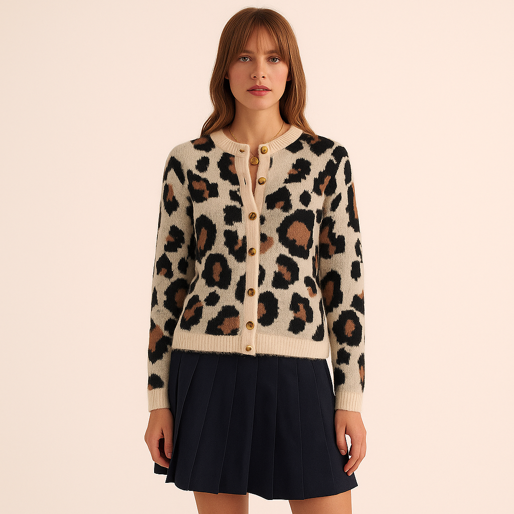 Damen Strickjacke mit modernem Druck - Alvéra