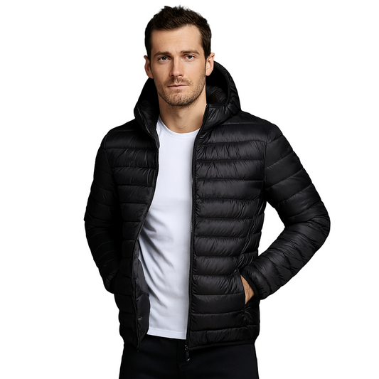 Veste matelassée légère avec capuche et fermeture éclair pour hommes - Tidus