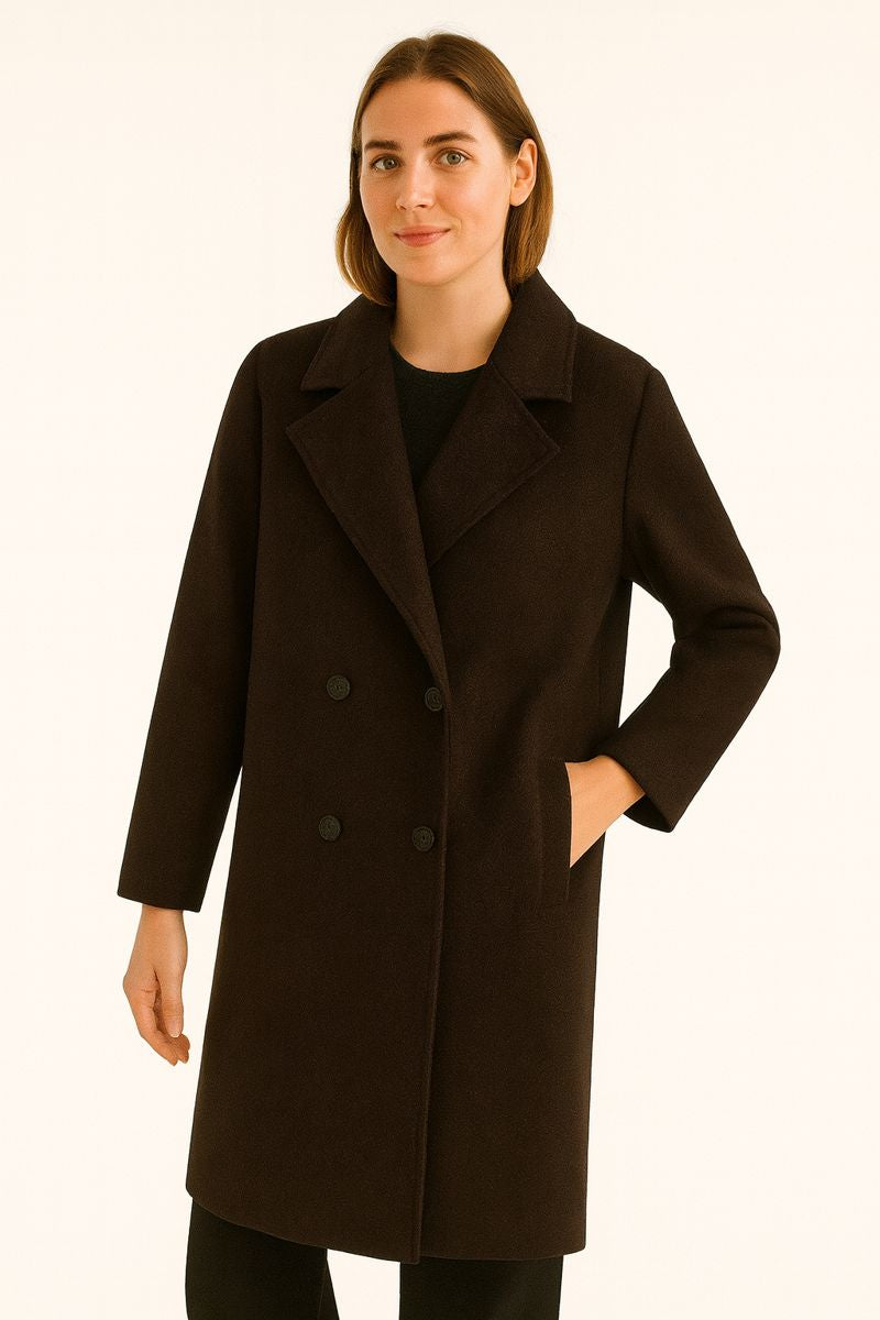 Mittellanger Wollmantel für Damen - Elowen