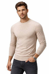 Herrenstrickpullover mit langen Ärmeln und Rundhalsausschnitt - Odrin