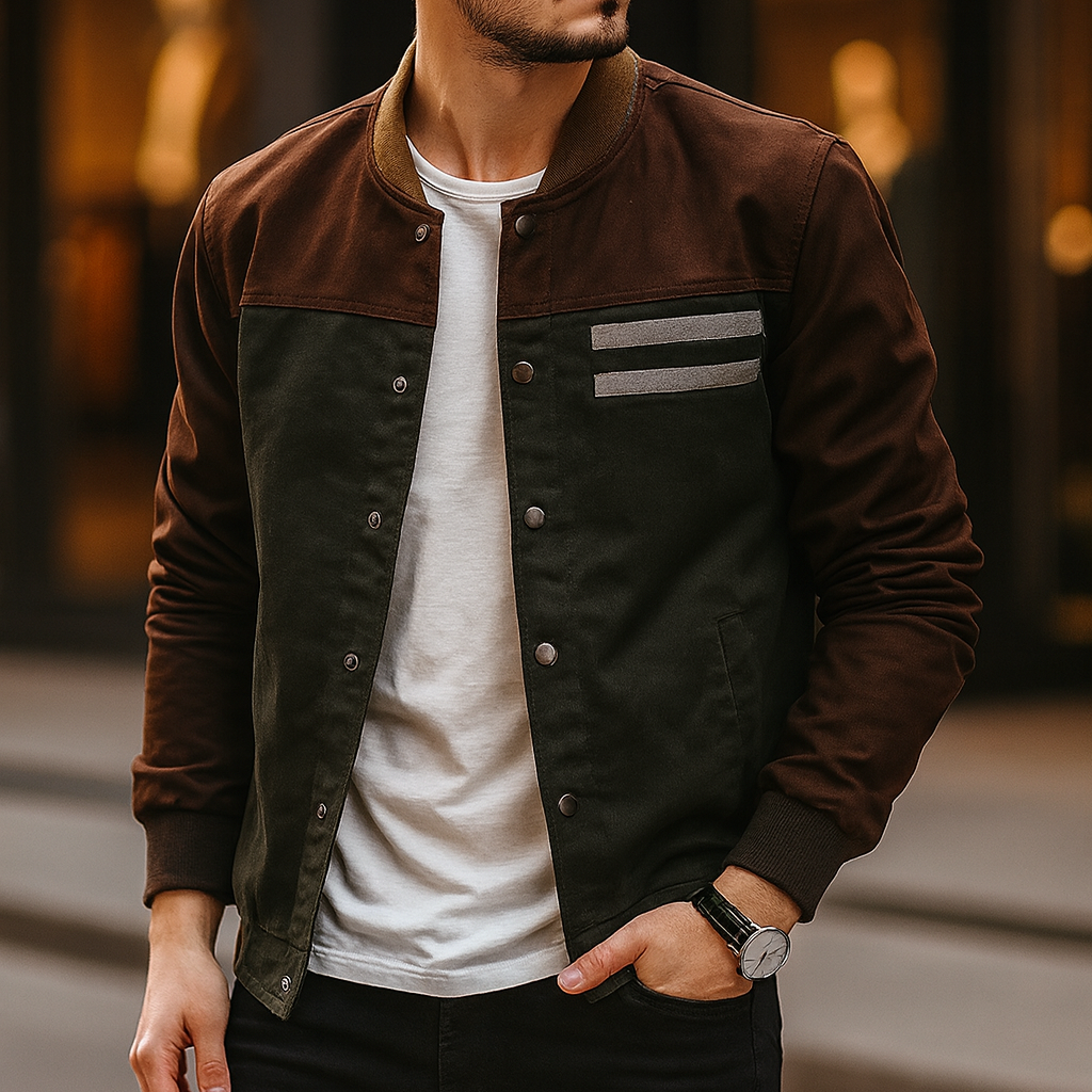 Lässige Herrenjacke im zweifarbigen Design - Nael