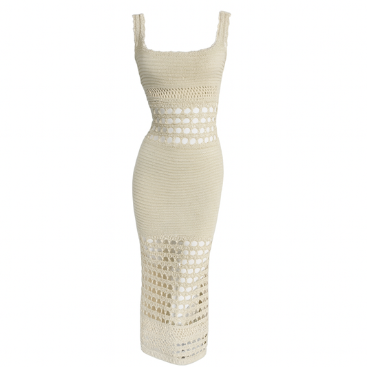 Robe midi ajustée en maille ajourée - Danira
