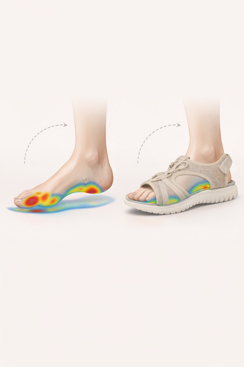 Orthopädische Sandalen mit verstellbarem Doppelriemen und ergonomischem Fußbett - Sarel