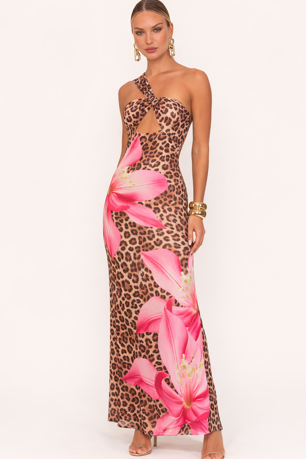 Damen Maxikleid mit Blumen- und Tierprint - Calira
