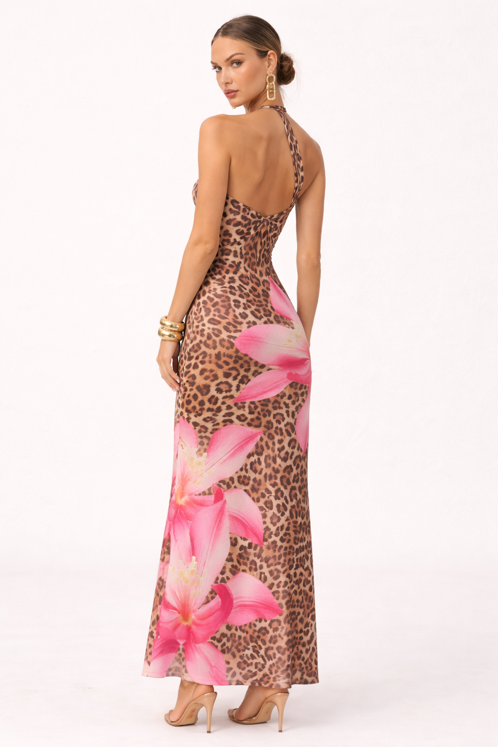 Damen Maxikleid mit Blumen- und Tierprint - Calira