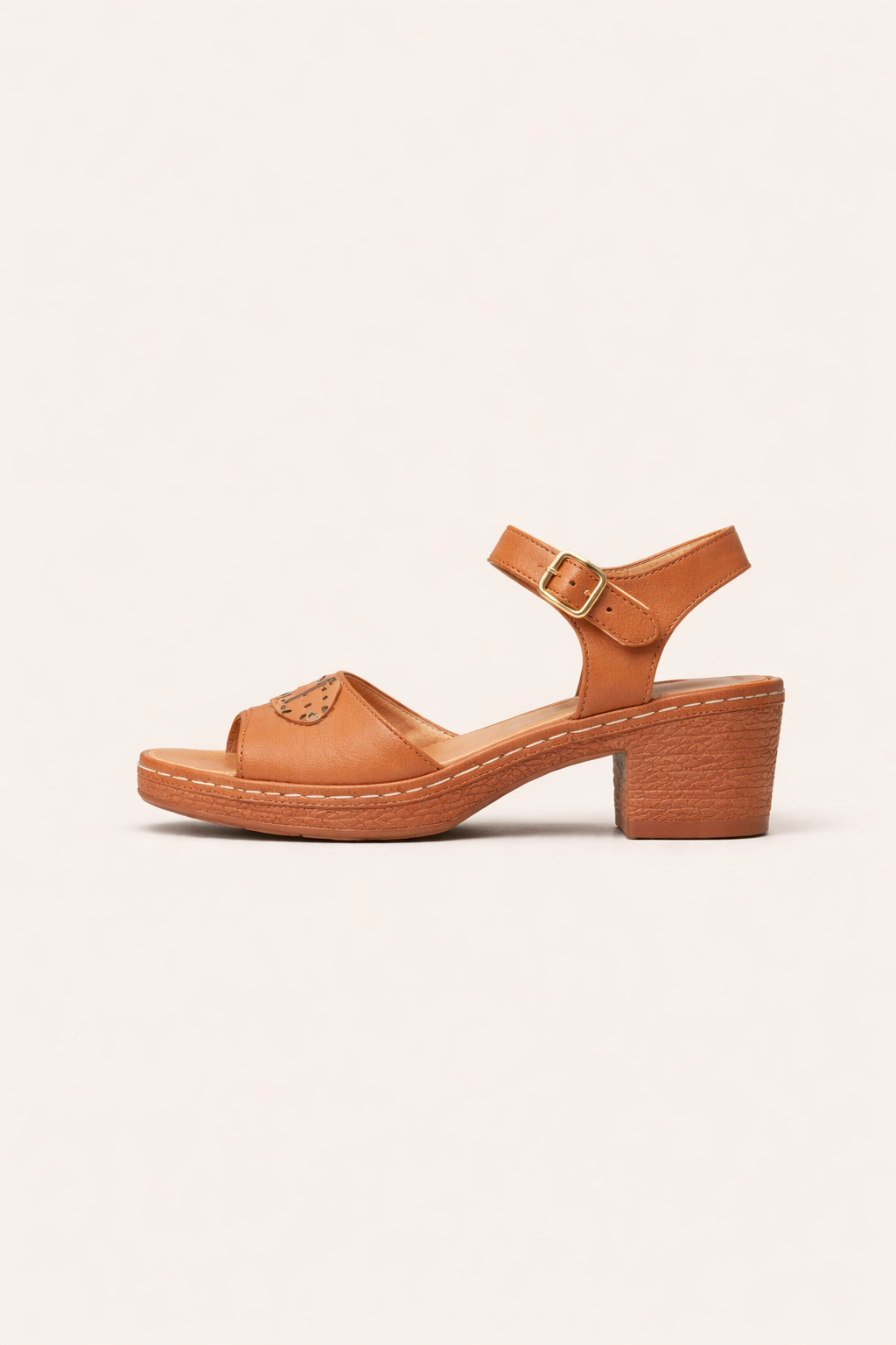 Damensandalen mit breitem Absatz und Schnalle - Darel