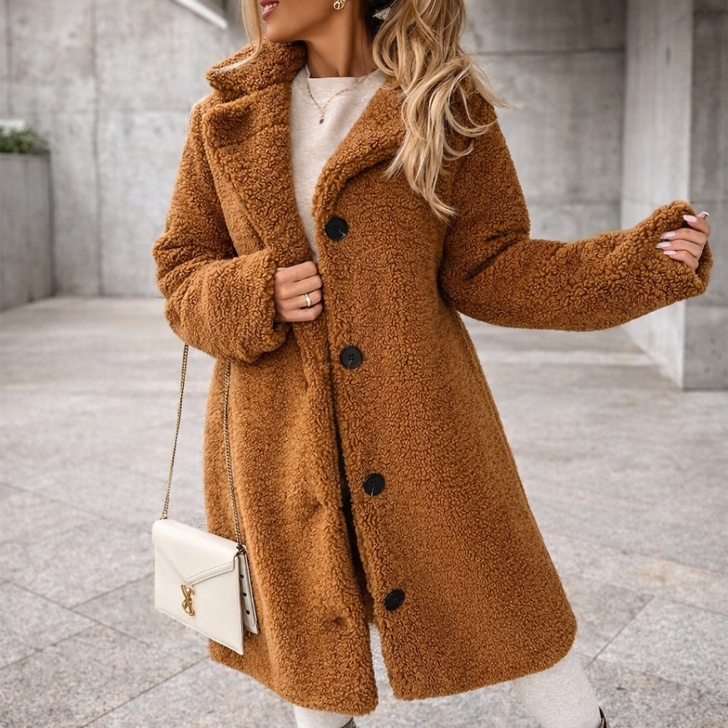 Klassische Damen-Fleecejacke mit Revers - Noly