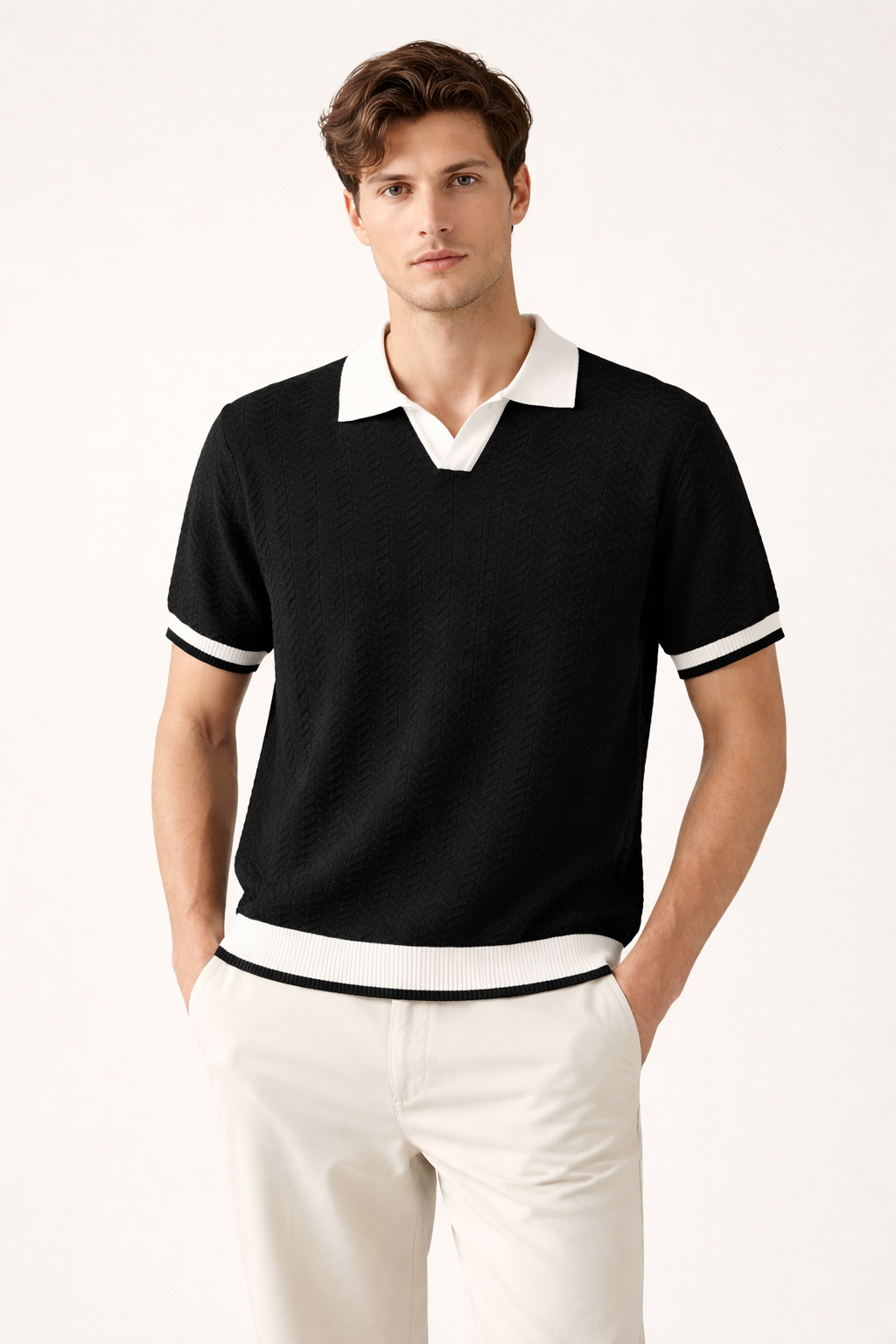 Kurzarm-Poloshirt mit klassischem Kragen für Herren - Arven