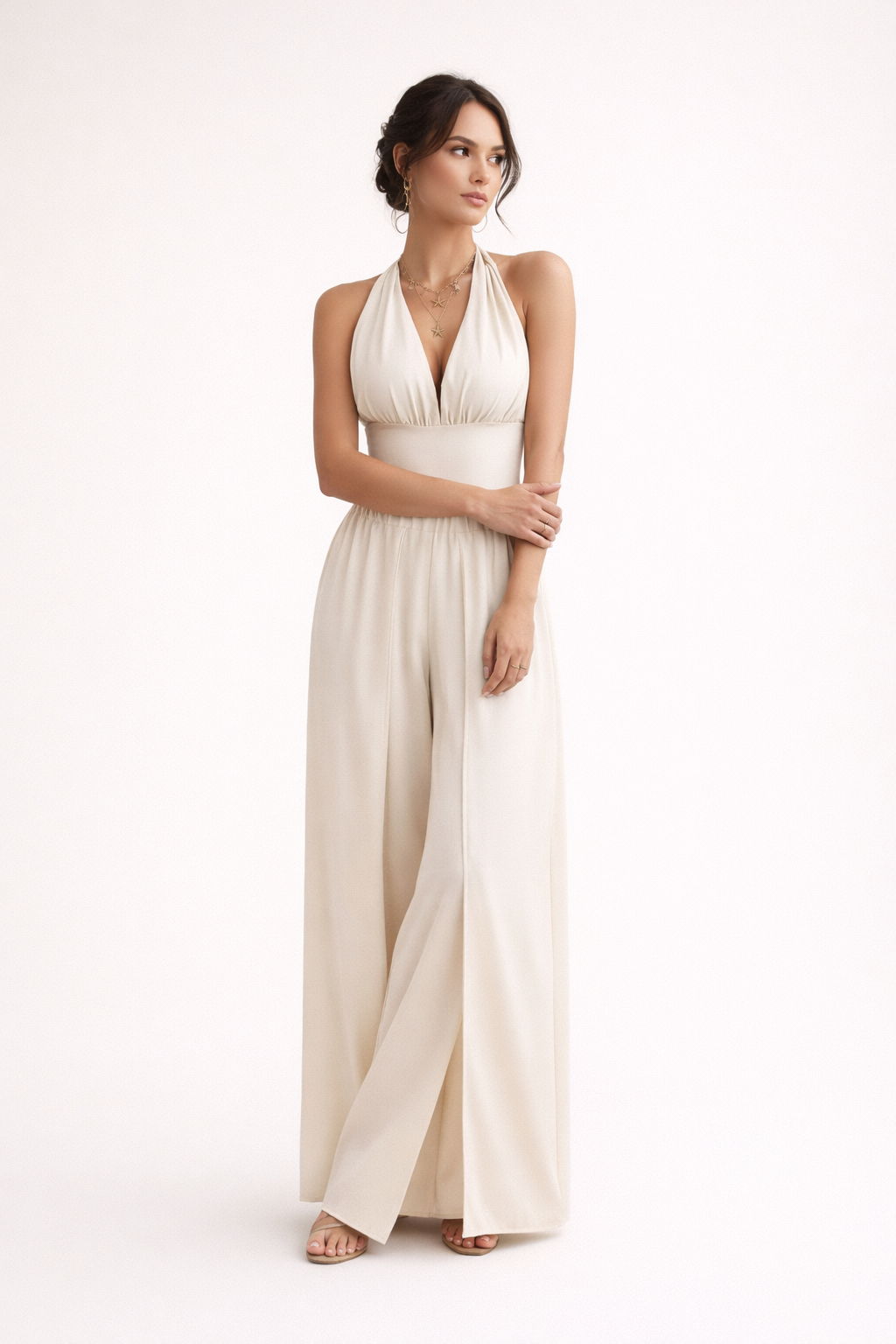 Damen-Halfter-Set mit weiter Hose mit hoher Taille - Arelia