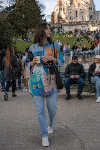 Damen Bluse langarm lässig Sommer Druck - Gerlinde