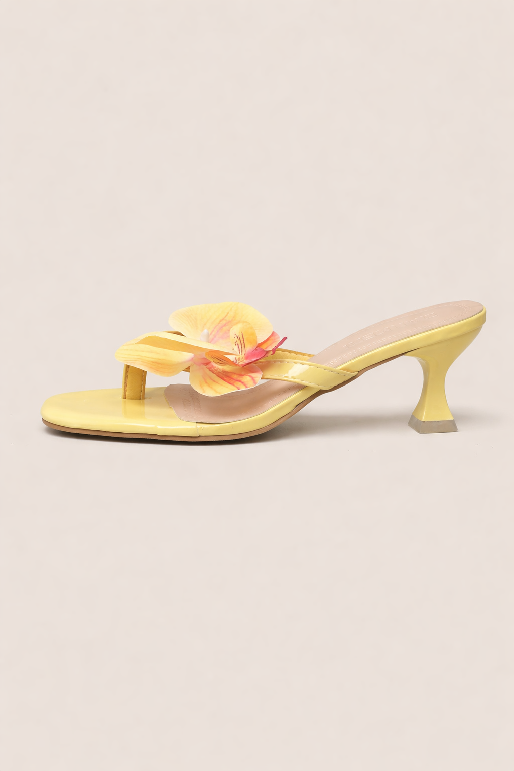 Damen-Sandalen mit Absatz und Blumenapplikation - Luciana