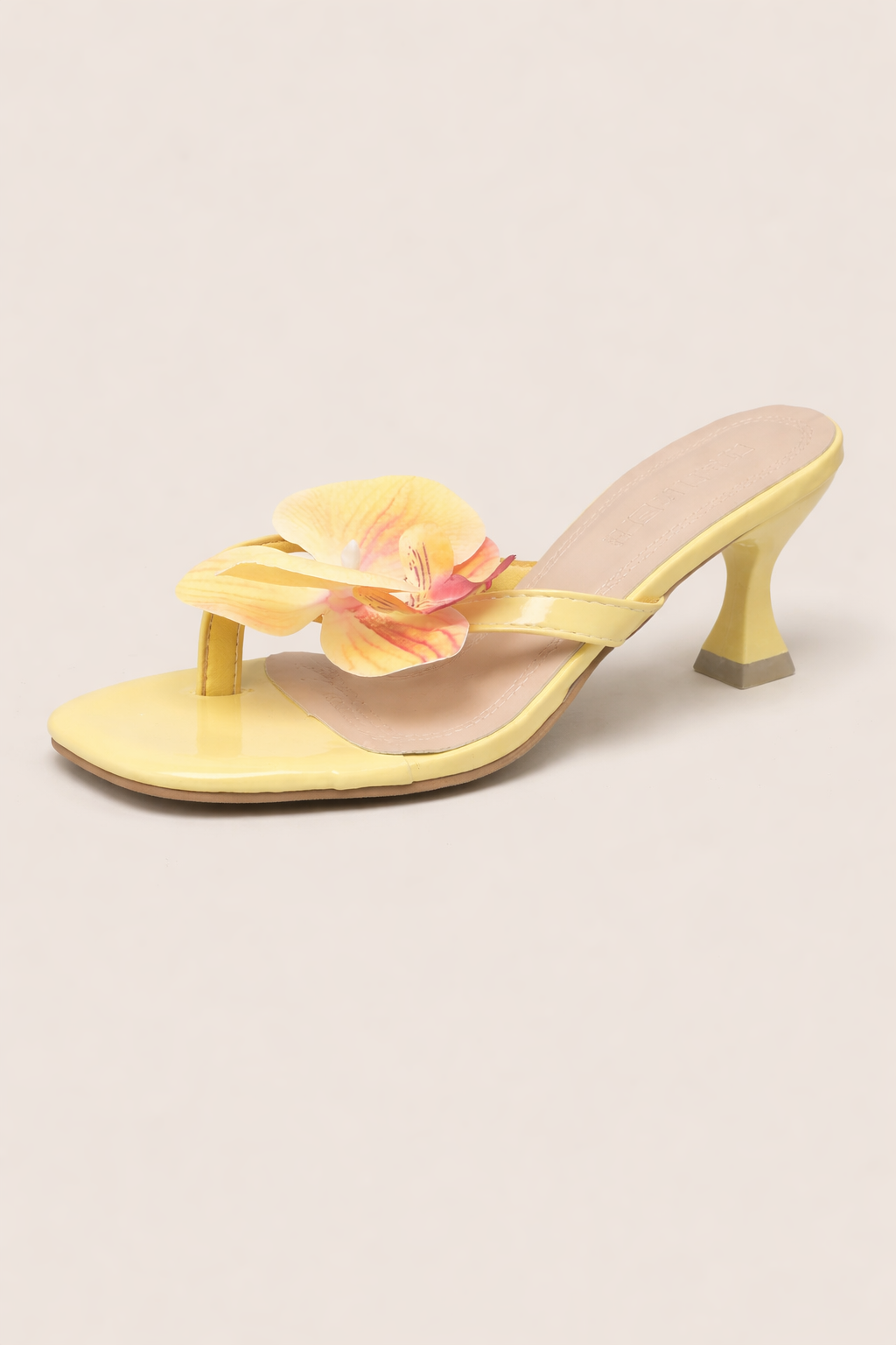 Damen-Sandalen mit Absatz und Blumenapplikation - Luciana