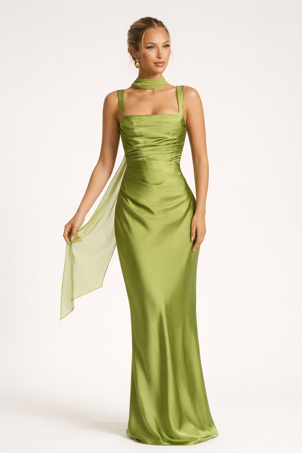 Ärmelloses, langes, elegantes, schmal geschnittenes Kleid für Frauen - Astrid