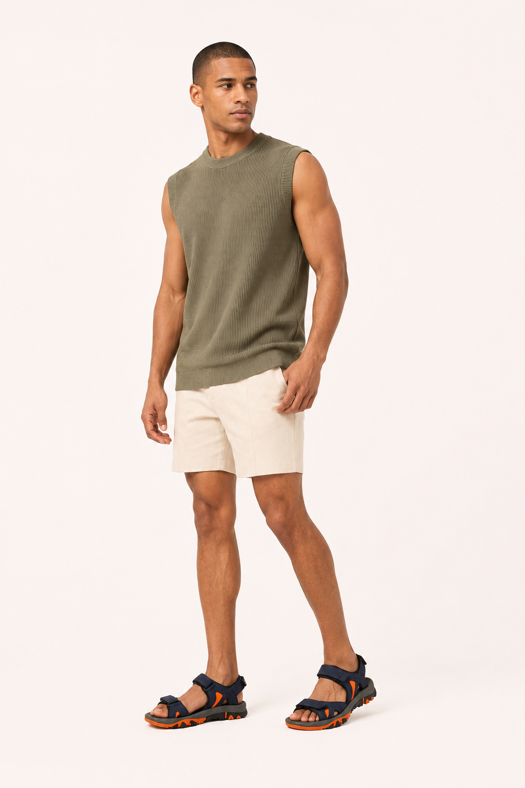 Sportliche Herrensandalen mit verstellbaren Riemen und dicker Sohle – Roderich