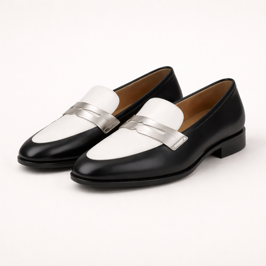 Mocassins classiques pour femmes semelle plate bicolore - Abby