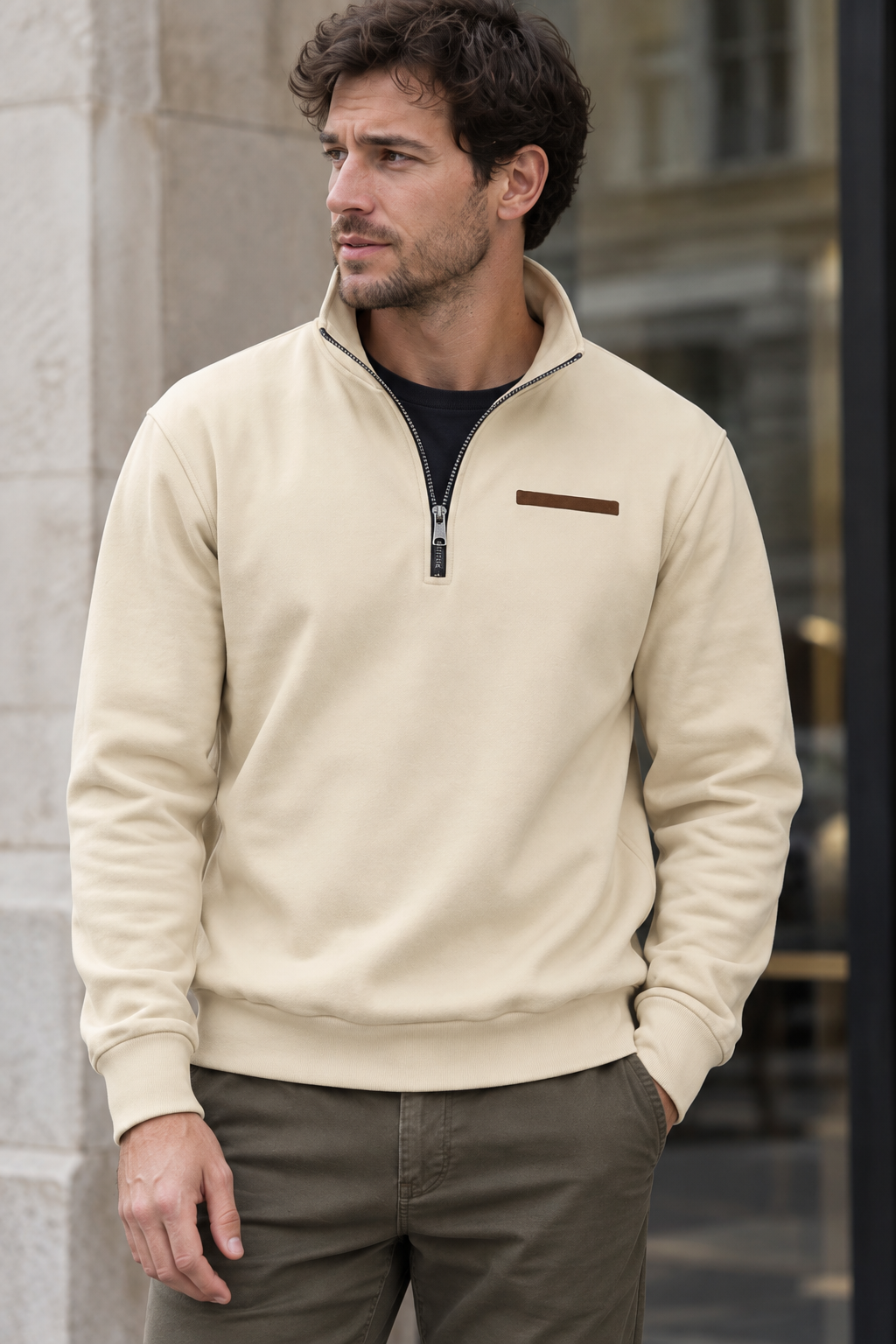 Sweatshirt mit halbem Reißverschluss für den Herbst – Nereo