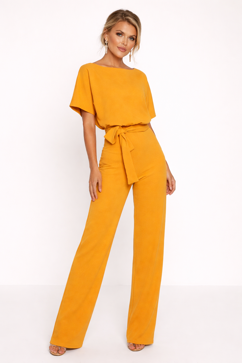 Langer Damenoverall mit eleganter verstellbarer Taille - Elvira