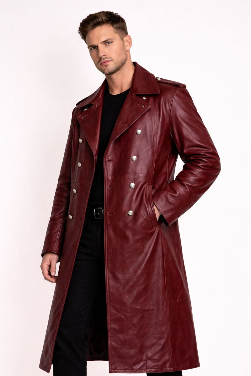 Lange Bikerjacke für Herren mit Knopfverschluss - Varekh