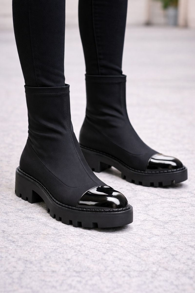 Gummistiefel mit Plateausohle und fester Sohle für Damen - Zyrvek