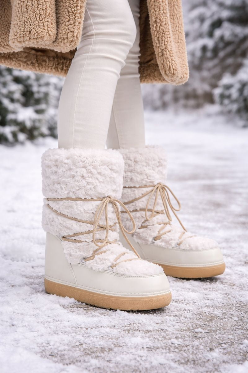 Damen-Schneestiefel mit flauschigem Futter und halbhohem Schaft - Zanarkand