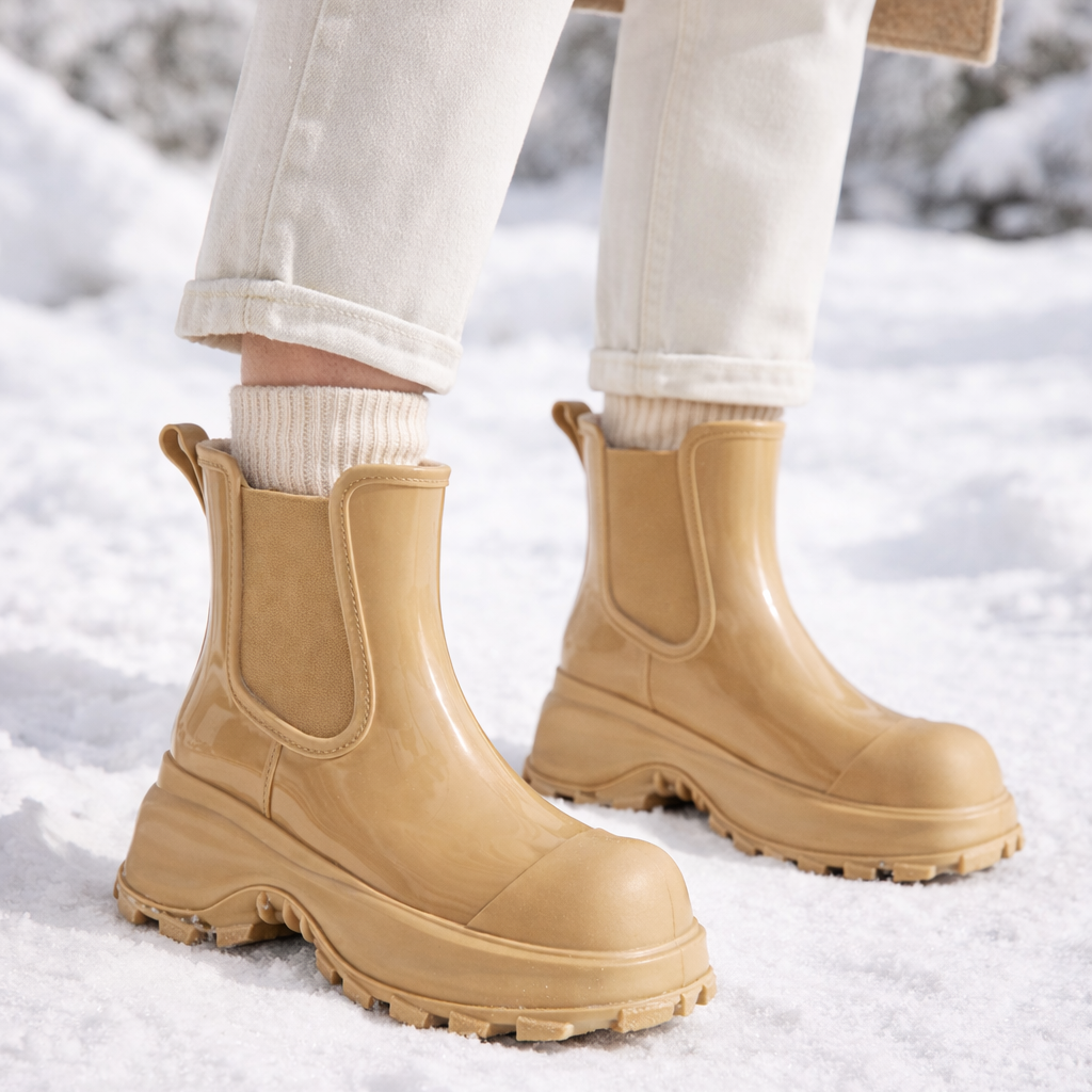 Regenstiefel für Frauen mit dicken Sohlen und wasserdicht - Karilyn