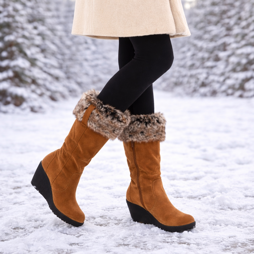 Damen-Winterstiefel mit umklappbarem Schaft und Thermofutter - Selvara