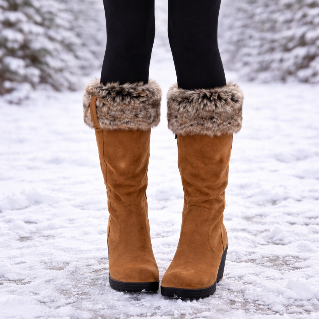 Damen-Winterstiefel mit umklappbarem Schaft und Thermofutter - Selvara