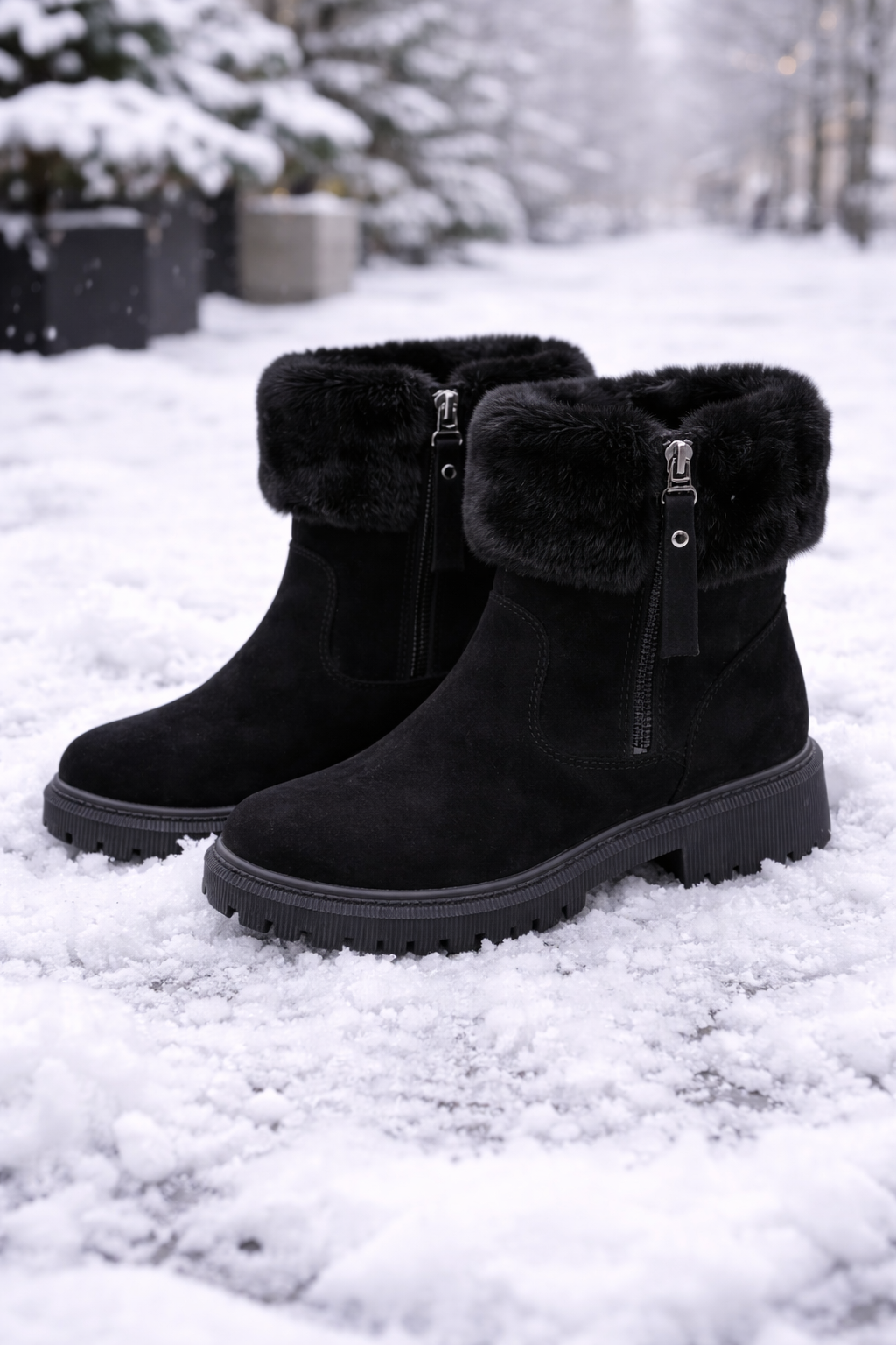 Damen-Schneestiefel mit seitlichem Reißverschluss und Thermofutter - Xavira