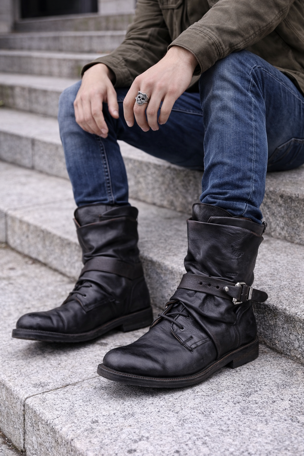 Herren-Stiefeletten aus Leder - Kryvon