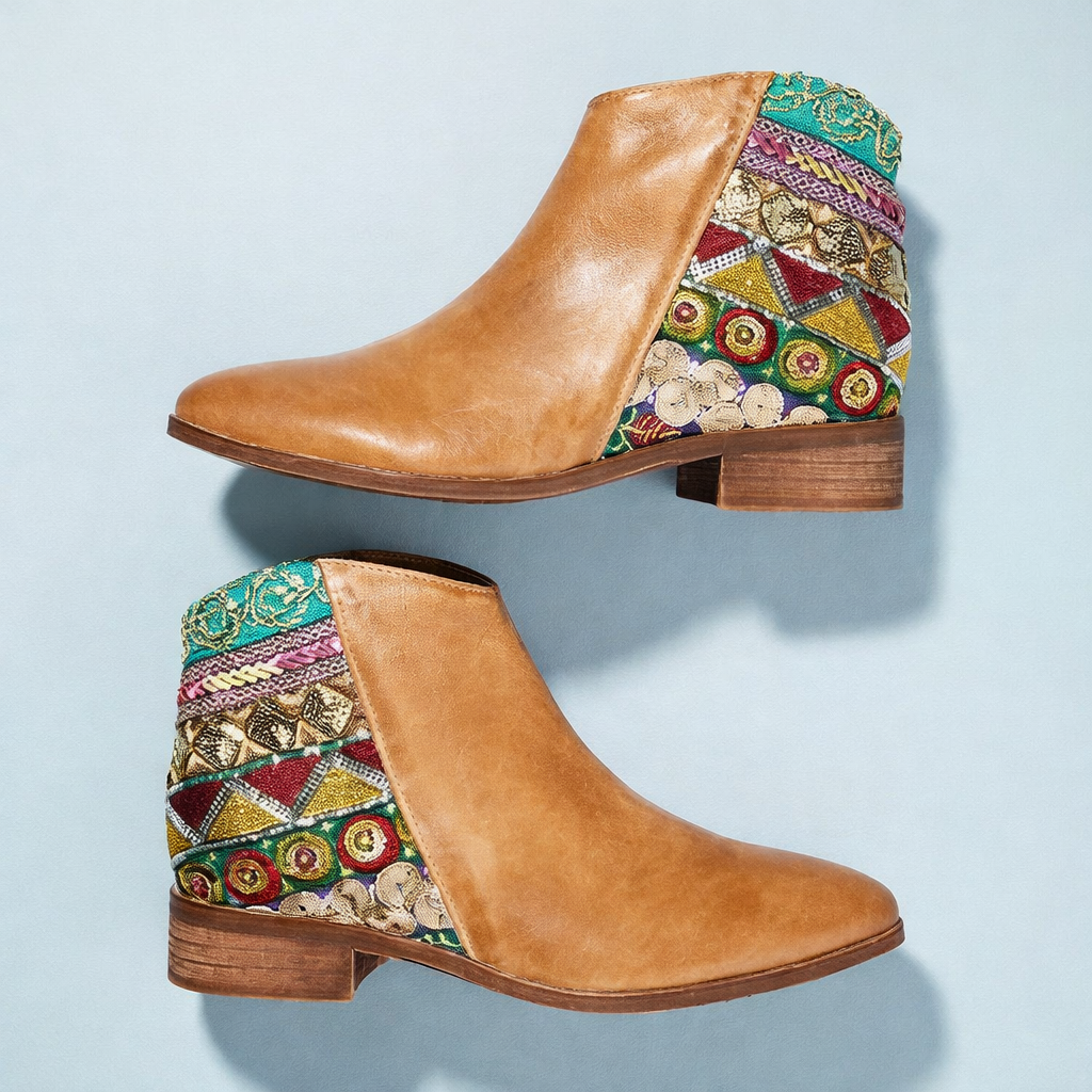 Niedrige Damenstiefel aus mattem Wildleder - Kaira