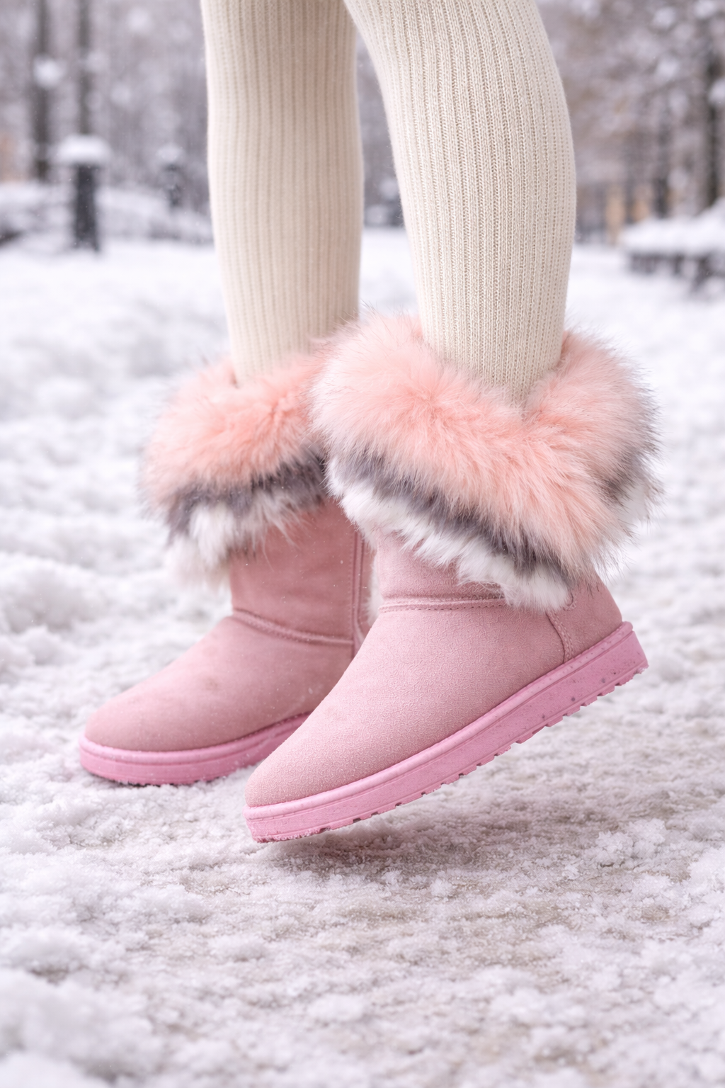 Modische Schneestiefel für Damen mit flauschiger Oberfläche - Yina