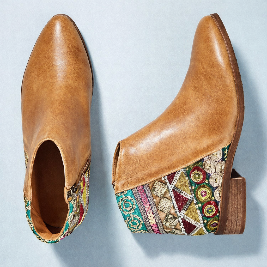 Niedrige Damenstiefel aus mattem Wildleder - Kaira
