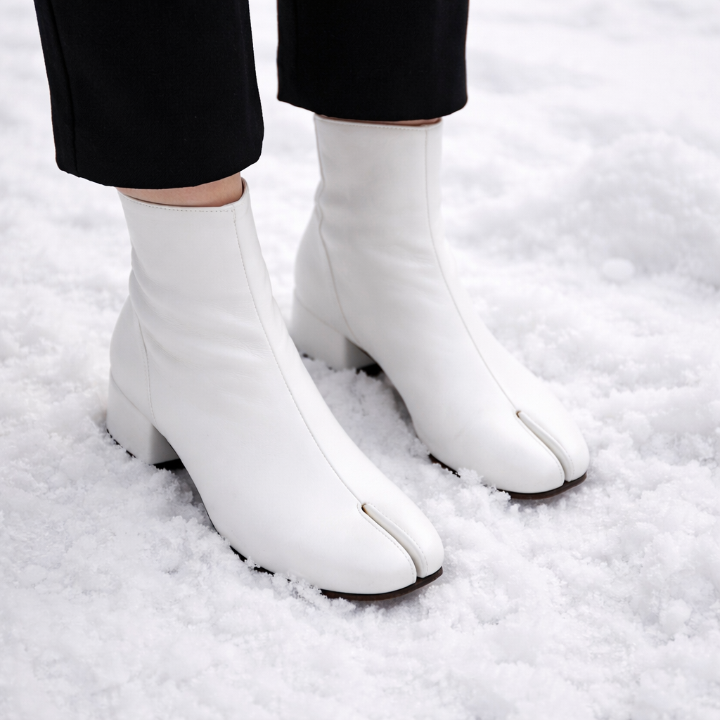 Damenstiefelette mit geteilter Spitze und Absatz - Yalneth
