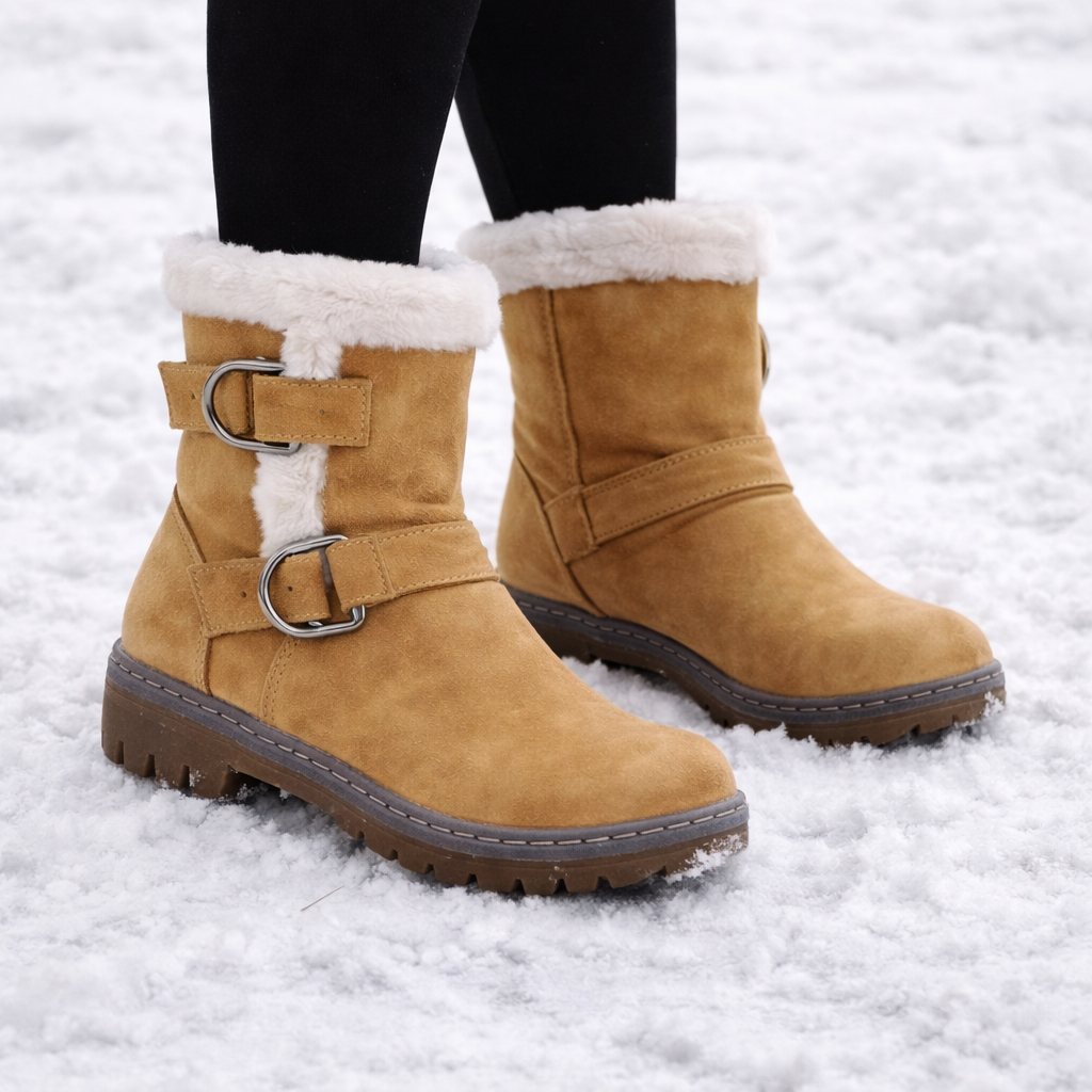 Damen Schneestiefel mit Schnallen mit kurzem Schaft - Zynara