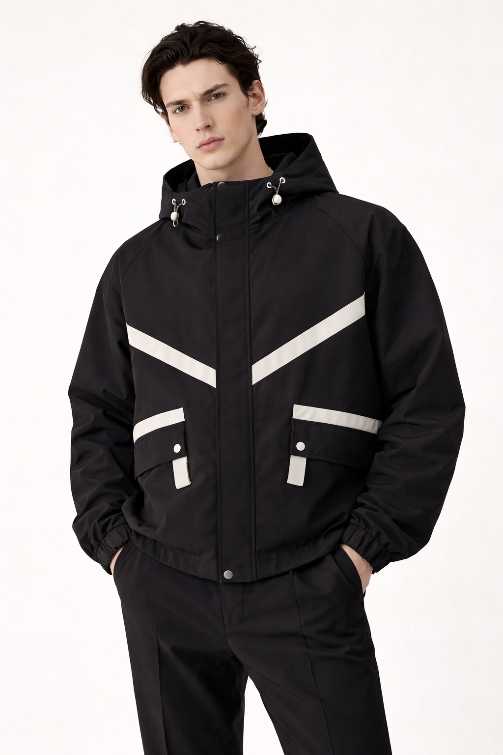 Herrensportjacke mit Kapuze und Fronttaschen - Adrien