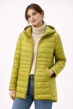 Lange, leichte Damenjacke mit Kapuze - Alva