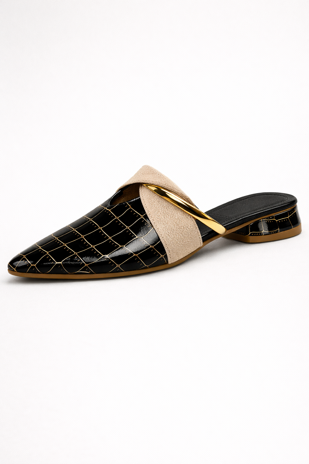 Damen Clogs mit spitzer Zehe, elegantes Design mit metallischem Detail - Elvoria