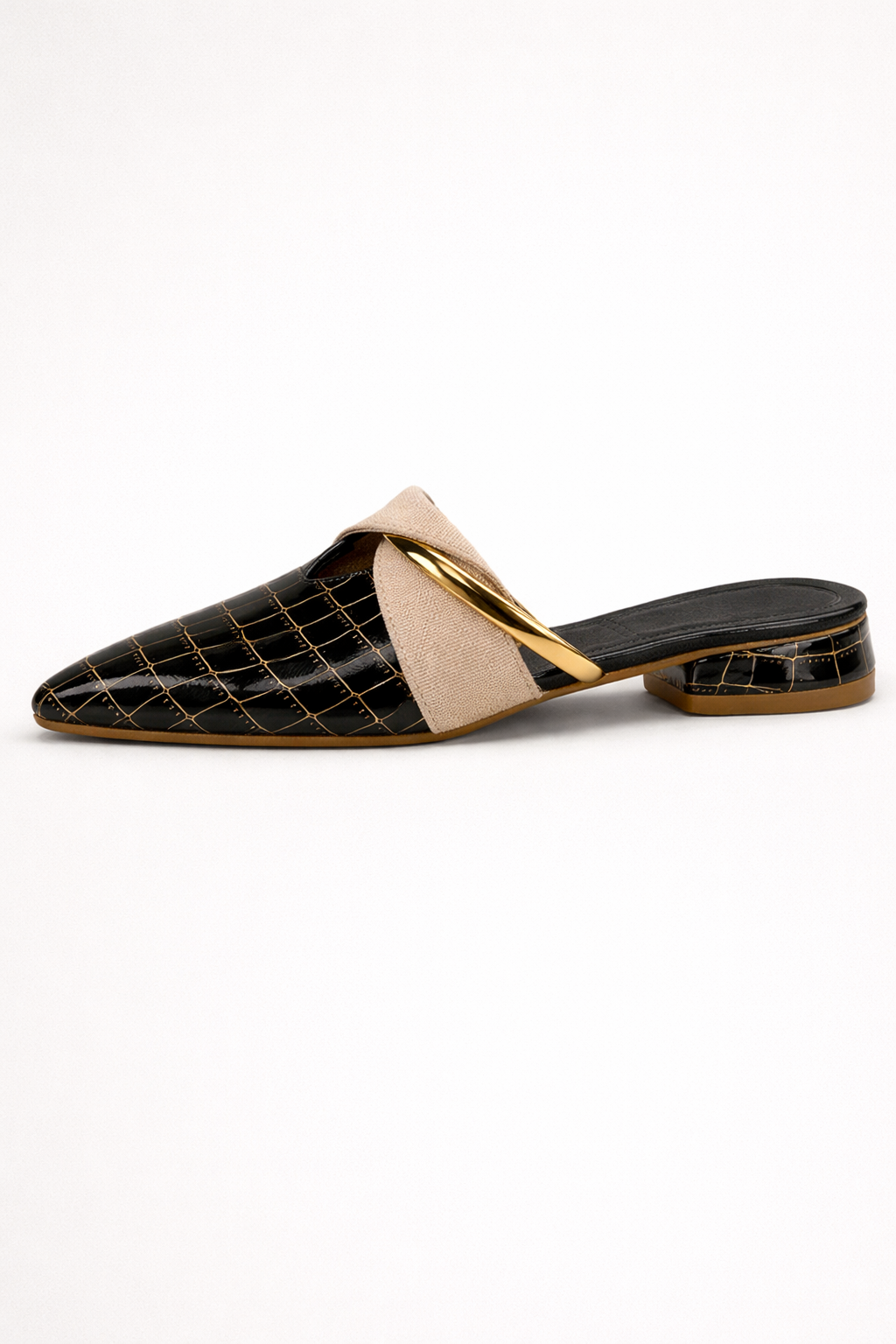 Damen Clogs mit spitzer Zehe, elegantes Design mit metallischem Detail - Elvoria