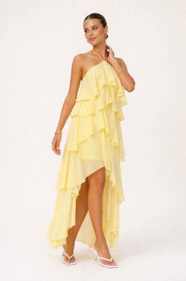 Damen Halfter langes Kleid elegantes Sommer Party Kleid - Kimberly