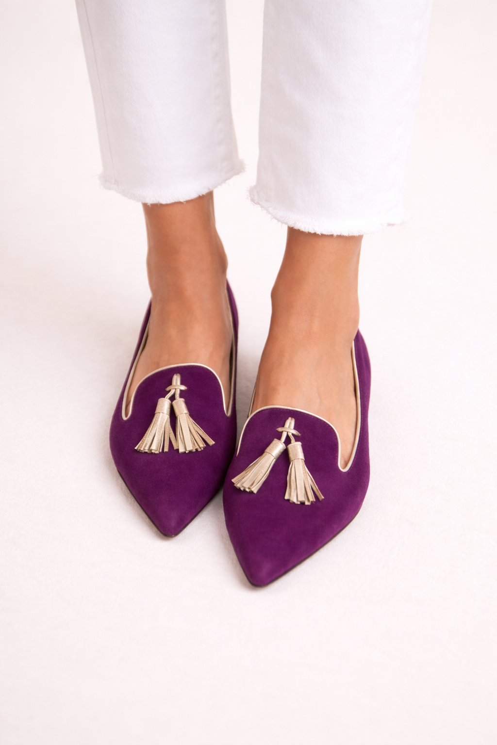 Damen Slipper mit eleganten Quasten und spitzer Zehe - Éléonore