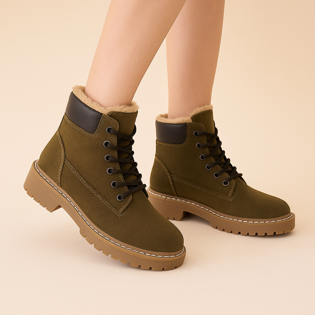 Damenstiefel in Wildlederoptik mit warmer Innenausstattung - Nerelis