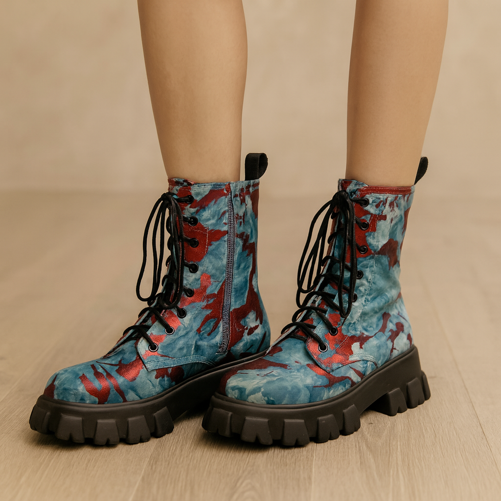 Militärstiefel für Frauen mit künstlerischem Effekt - Ysia