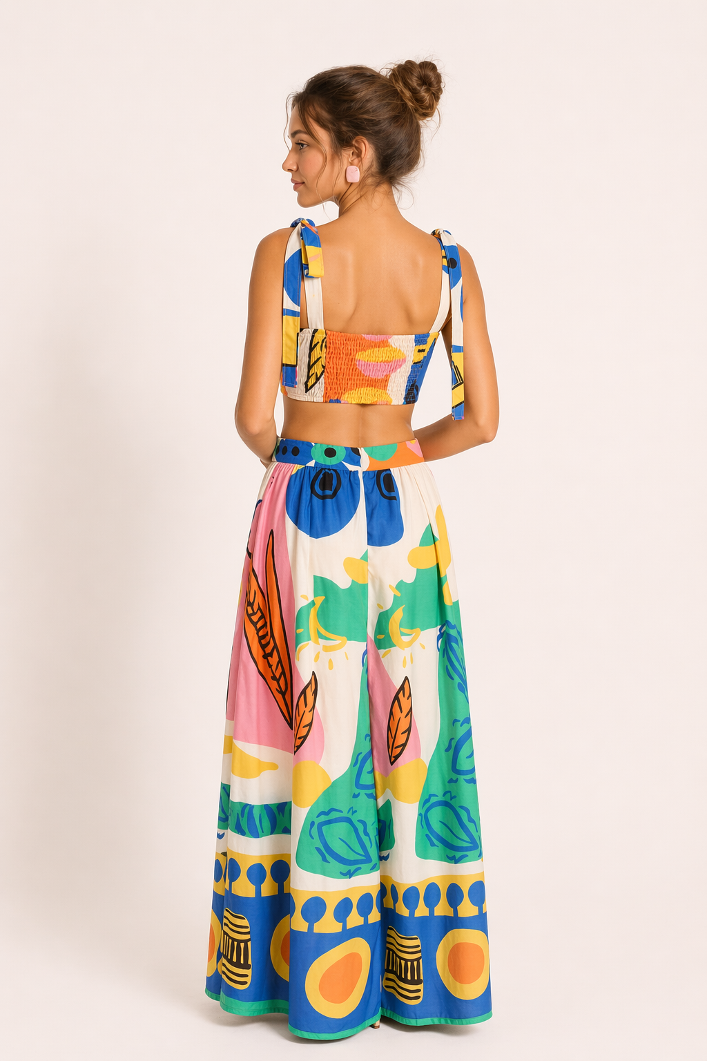 Damen-Set gedruckt kurzes Top kurzer Rock langer Rock Sommer - Megan