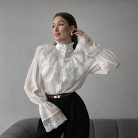 Damen Chiffonbluse mit Rüschen - Margarethe