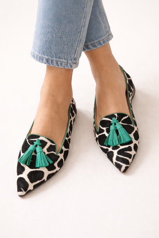Mocassins à bout fin pour femmes, imprimé animalier - Zireth