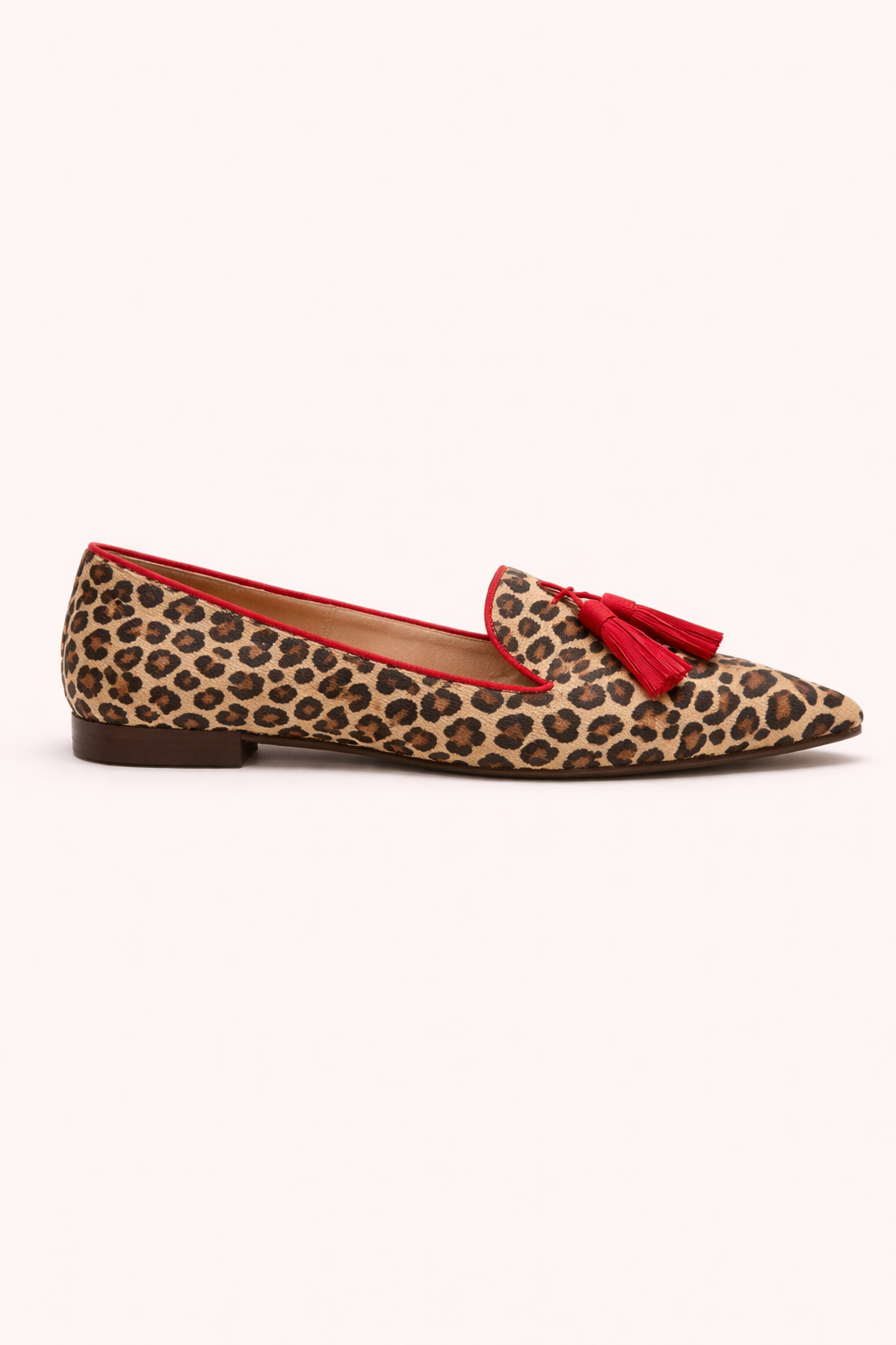 Damen Slipper feine Zehe Quasten Leopardenmuster - Xirela