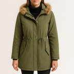 Damen Steppjacke mit Kunstfellkapuze - Doriana