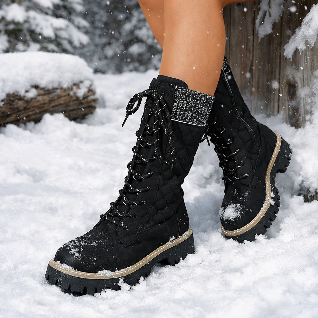 Wadenhohe Damenstiefel mit dicker Sohle - Melissa