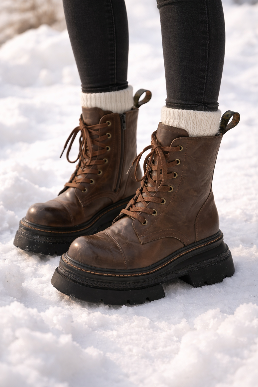 Halbhohe Schnürstiefel für Damen - Vianey